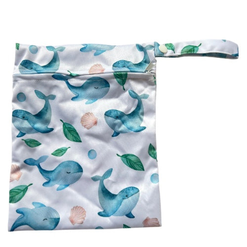 Whale themed mini wet bag