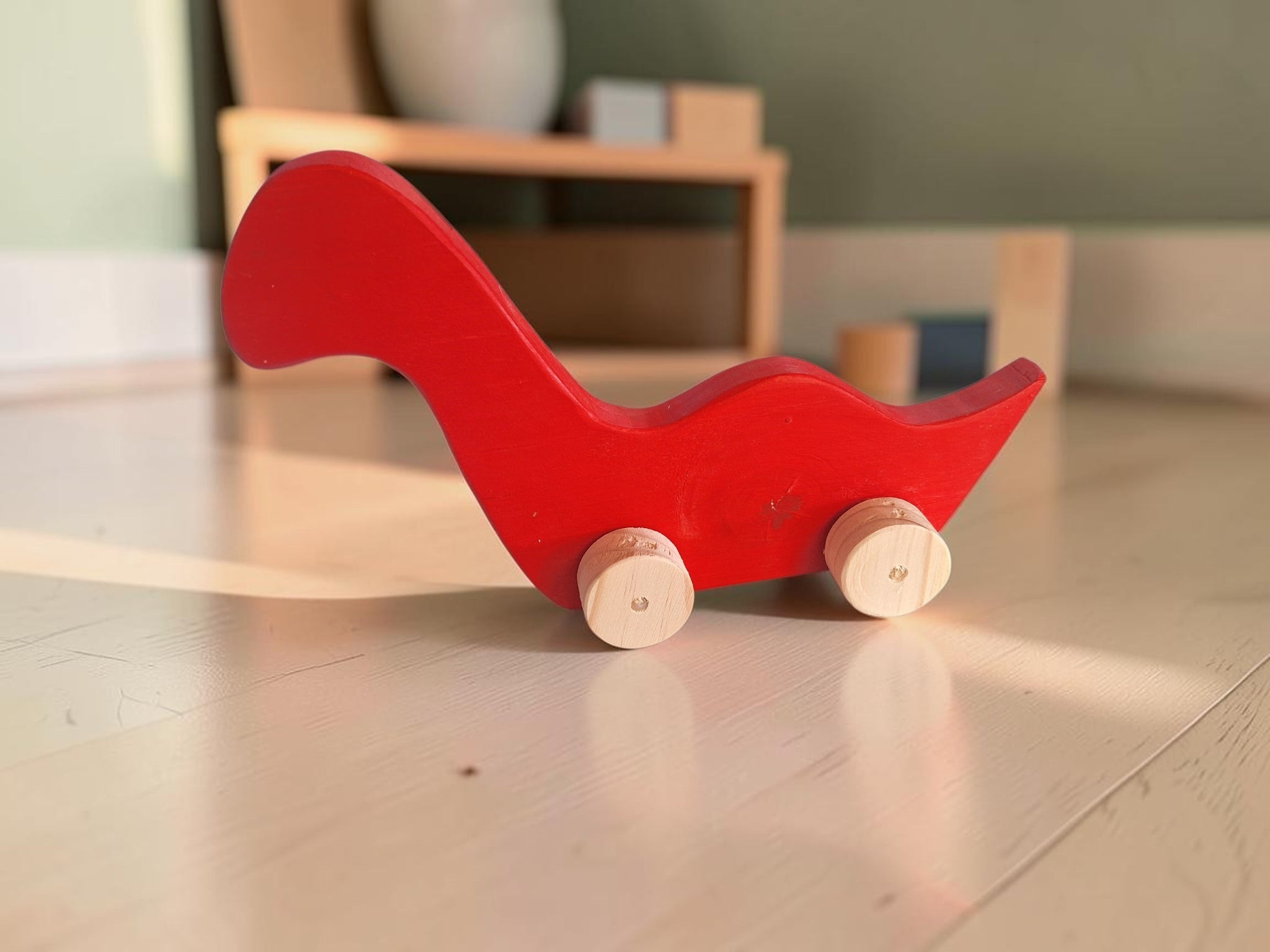 Wooden Dinosaur Push Toy