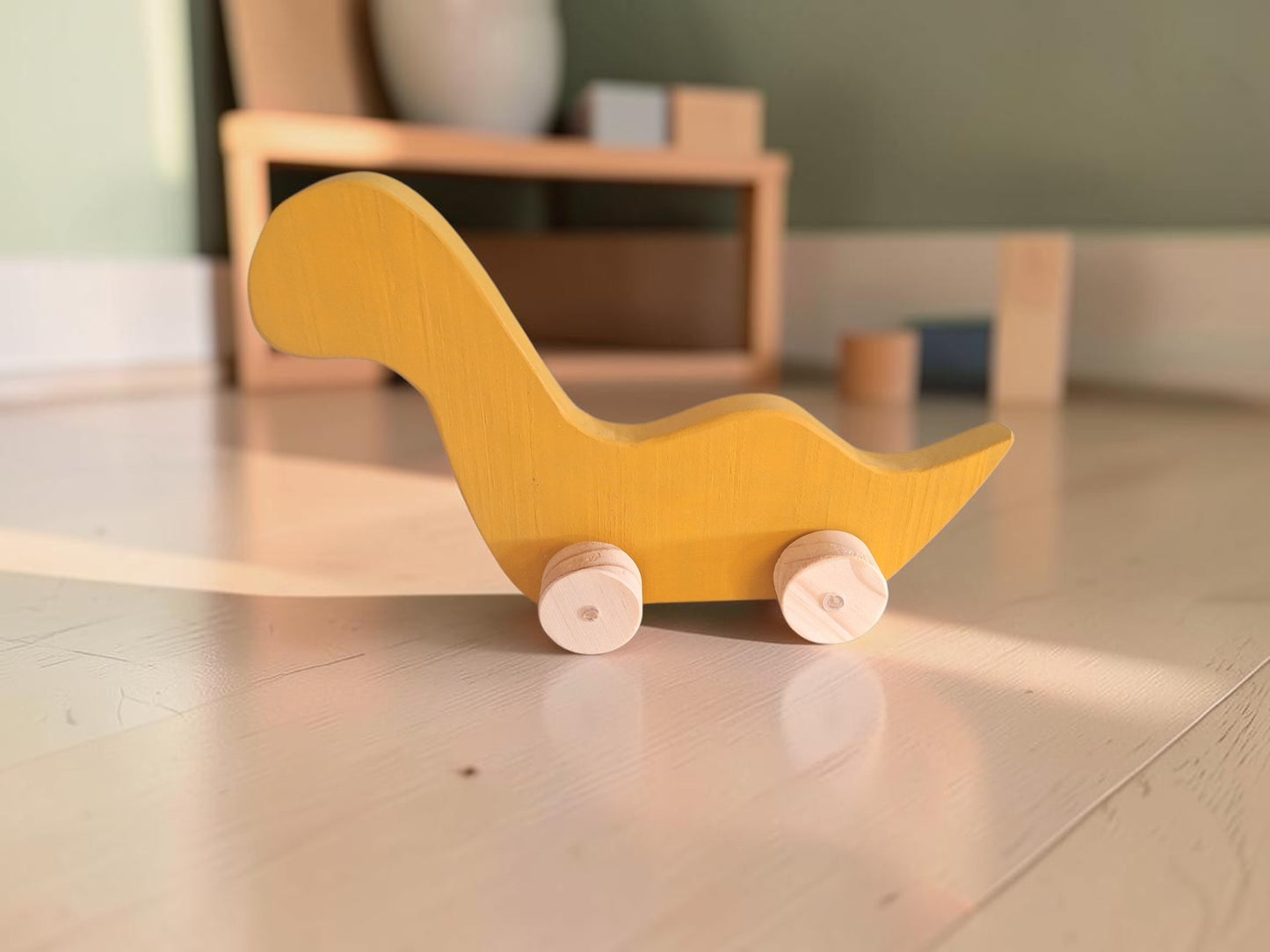 Wooden Dinosaur Push Toy
