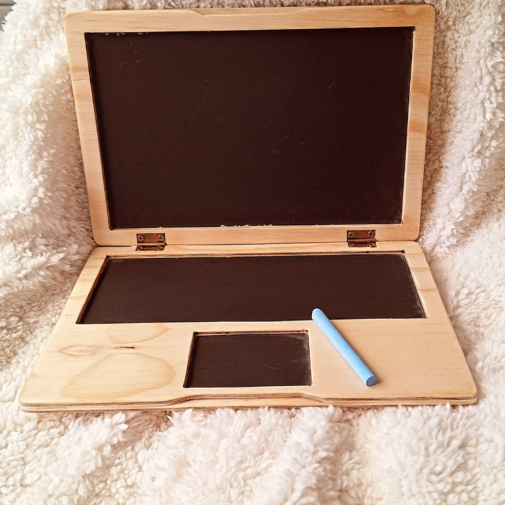 Wooden Chalkboard Laptop