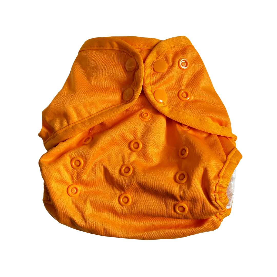 Orange cloth nappy cover
