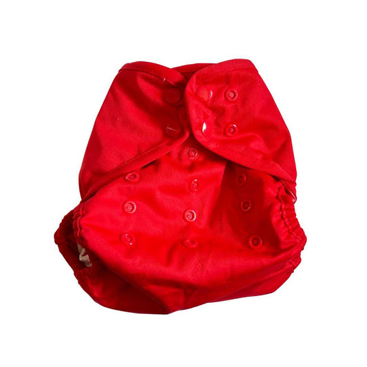 Red cloth nappy cover
