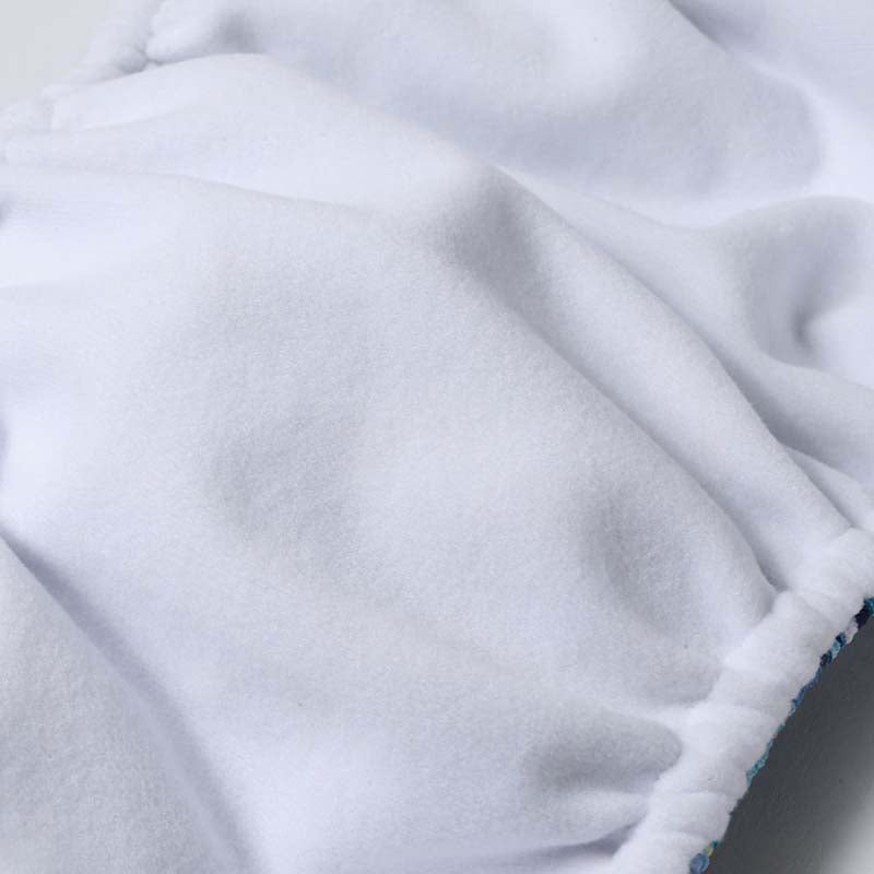 Inner white suede lining of a cloth nappy