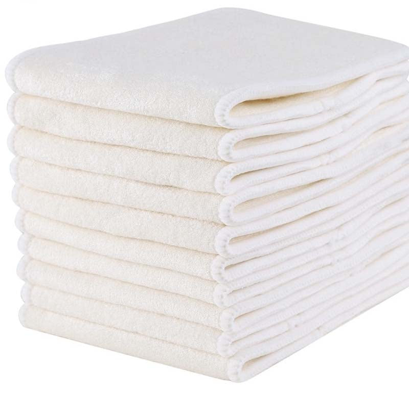 Stacked pure bamboo/terry bamboo cloth nappy inserts