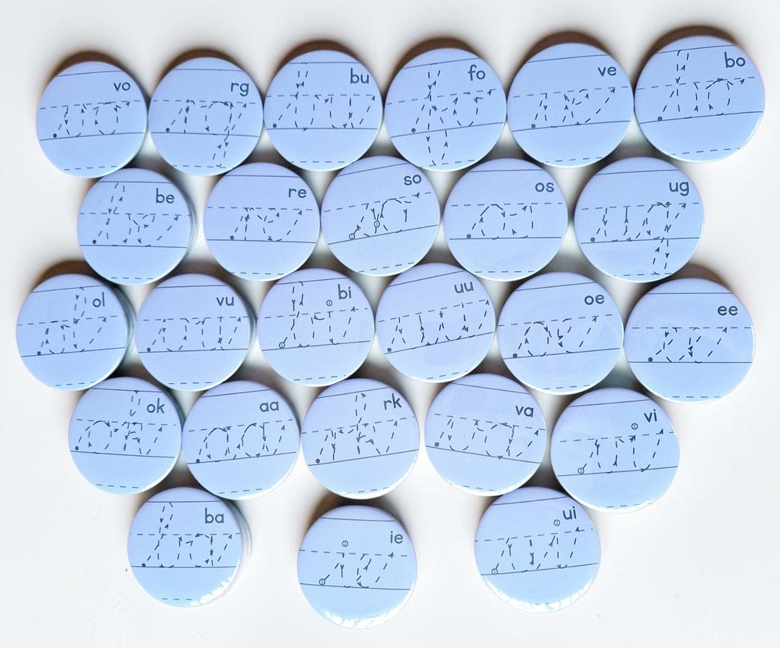 Cursive Letter Combination Traceable Tiles