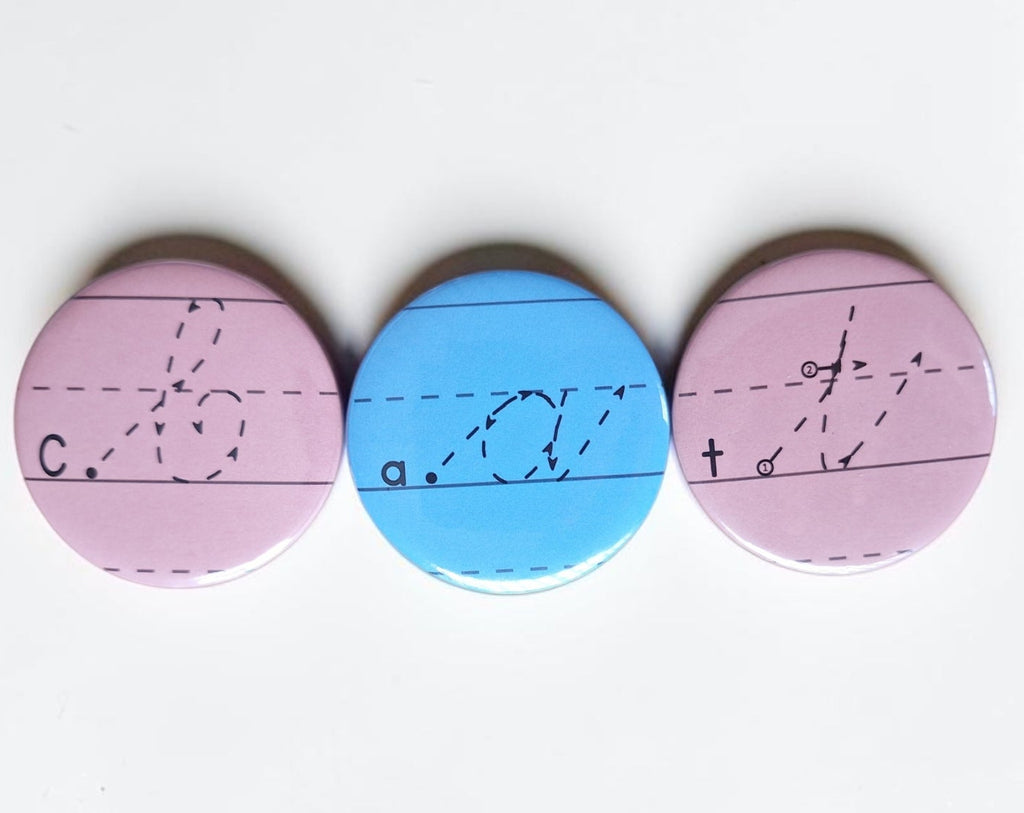 Magnetic Traceable Cursive Alphabet Tiles - Lowercase