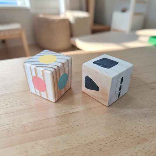 Wooden Colour & Shape Drawing Dice
