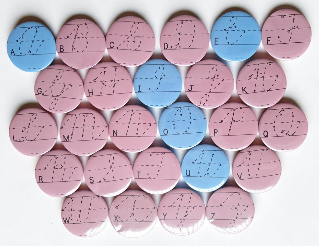 Magnetic Traceable Cursive Alphabet Tiles – Uppercase