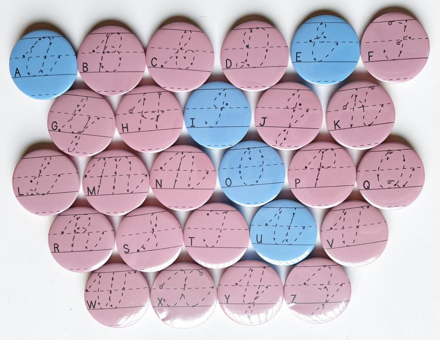 Magnetic Traceable Cursive Alphabet Tiles – Uppercase