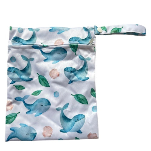 Whale themed mini wet bag 